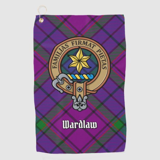 Clan Wardlaw Crest over Tartan Golfhanddoek (Voorkant)