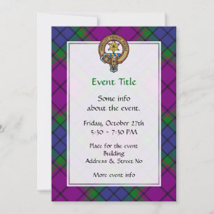 Clan Wardlaw Crest over Tartan Kaart