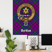 Clan Wardlaw Crest over Tartan Poster (Thuiskantoor)