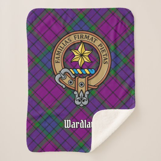 Clan Wardlaw Crest over Tartan Sherpa Deken (Voorkant)