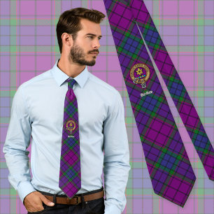 Clan Wardlaw Crest over Tartan Stropdas