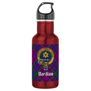 Clan Wardlaw Crest over tartan Waterfles