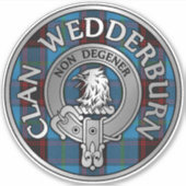 Clan Wedderburn Crest & Tartan Sticker (Voorkant)
