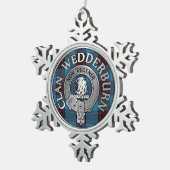 Clan Wedderburn Crest & Tartan Tin Sneeuwvlok Ornament (Rechts)