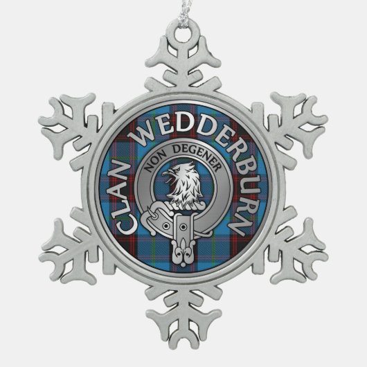 Clan Wedderburn Crest & Tartan Tin Sneeuwvlok Ornament (Voorkant)