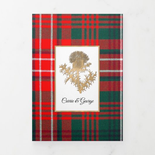 Clan Wilson aangepaste foto bruiloft Drieluik Uitnodiging (Cover)