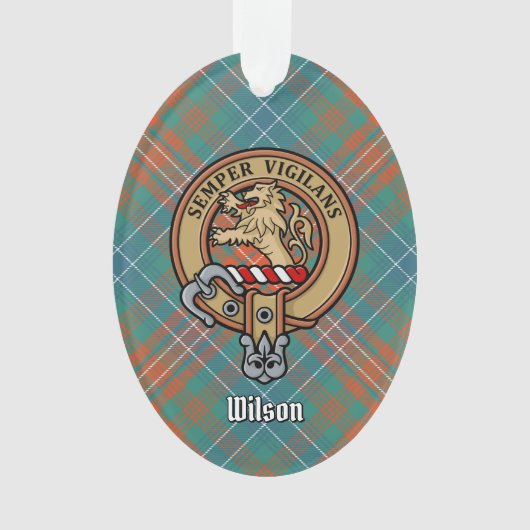 Clan Wilson Crest au-dessus de Tartan antique (devant)