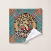 Clan Wilson Crest au-dessus de Tartan antique (Gant de toilette)