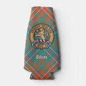 Clan Wilson Crest over het oude Tartan Flesjeskoeler (Voorkant)