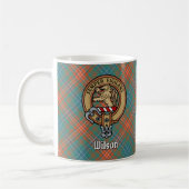 Clan Wilson Crest over het oude Tartan Koffiemok (Links)