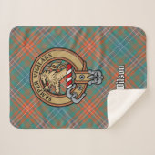 Clan Wilson Crest over het oude Tartan Sherpa Deken (Voorkant (horizontaal))