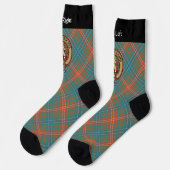 Clan Wilson Crest over het oude Tartan Sokken (Links)