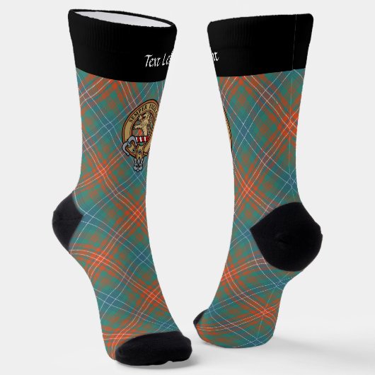 Clan Wilson Crest over het oude Tartan Sokken (Gebogen)