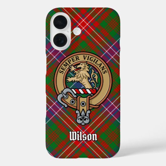 Clan Wilson Crest over Modern Tartan Case-Mate iPhone Case (Achterkant)