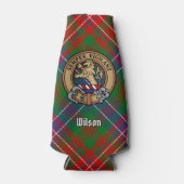 Clan Wilson Crest over Modern Tartan Flesjeskoeler (Voorkant)