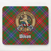 Clan Wilson Crest over Modern Tartan Muismat (Voorkant)