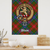 Clan Wilson Crest over Modern Tartan Poster (Keuken)