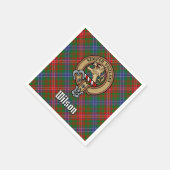 Clan Wilson Crest over Modern Tartan Servet (Hoek)