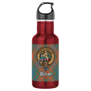 Clan Wilson Crest over Oude Tartan Waterfles