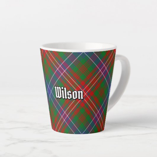 Clan Wilson Modern Tartan Latte Mok (Rechterhoek)