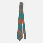 Clan Wilson Tartan Oranje Turquoise Pattern Stropdas (Voorkant)