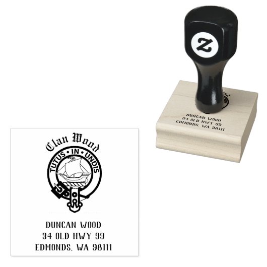 Clan Wood Crest Badge  Rubber Stempel (Gestempeld)