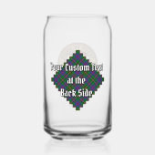 Clan Wood Crest boven Tartan Blikvorm Glas (Achterkant)