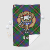 Clan Wood Crest boven Tartan Golfhanddoek (Insitu)