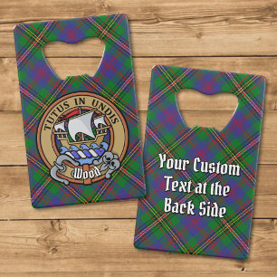 Clan Wood Crest boven Tartan Kredietkaart Flessenopener
