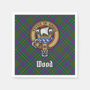 Clan Wood Crest boven Tartan Servet