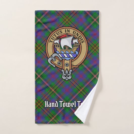 Clan Wood Crest sur Tartan (Serviette à main)