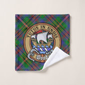 Clan Wood Crest sur Tartan (Gant de toilette)