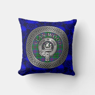 Clan Wood Crest & Tartan Knot Kussen