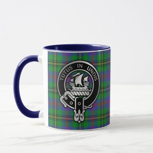 Clan Wood Crest & Tartan Mug (Gauche)