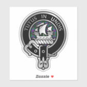 Clan Wood Crest & Tartan Sticker (Feuille)