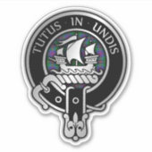 Clan Wood Crest & Tartan Sticker (Devant)