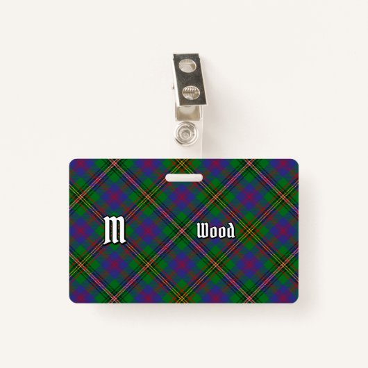 Clan Wood Tartan Badge (Voorkant met clip)