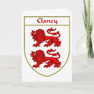 Clancy Coat of Arms/Family Crest Feestdagen Kaart