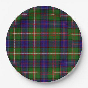 Clanranald tartan blauw groen papieren bordje
