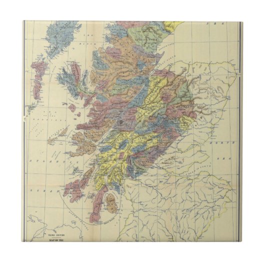 Clans Of Scotland Historical Map Clan Locations Tegeltje (Voorkant)