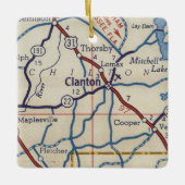 Clanton AL Map Keramisch Ornament (Voorkant)