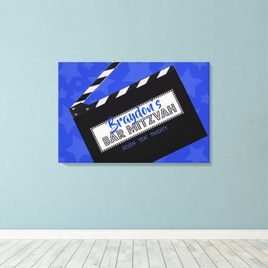 CLAPBOARD Bar Mitzvah Inloggen Memory Board Canvas Afdruk (Insitu (Houten vloer))