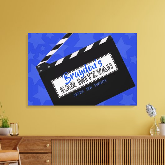 CLAPBOARD Bar Mitzvah Inloggen Memory Board Canvas Afdruk (Insitu (Woonkamer))