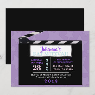 CLAPBOARD Bat Mitzvah Uitnodiging