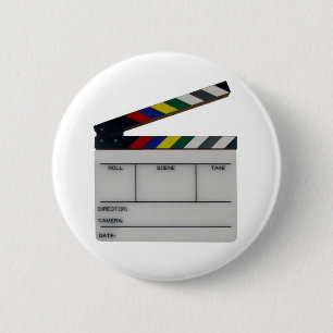 Clapboard film filmmaker leate ronde button 5,7 cm