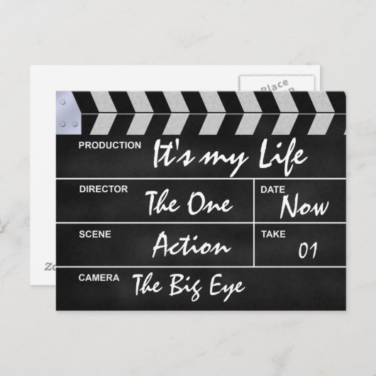 clapperboard bioskoop "het mijn Leven " is Briefkaart (Voorkant / Achterkant)