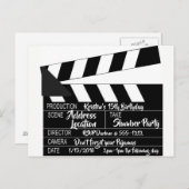 Clapperboard Briefkaart Persoonlijke uitnodiging (Voorkant / Achterkant)