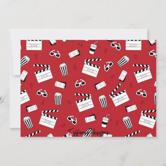 Clapperboard verjaardagsuitnodiging kaart (Achterkant)