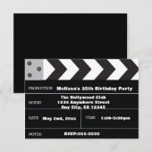 Clappert de cinéma d'étoile de cinéma Invitation H (Devant / Derrière)