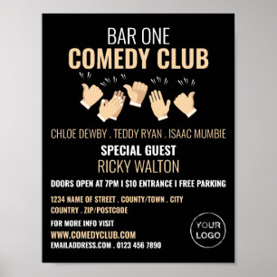 Clapping Hands, Comedian, Comedy Club Adverteren Poster